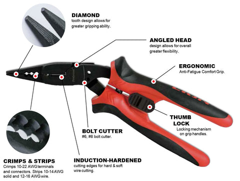 7-In-1 All-Purpose Angle Nose Pliers